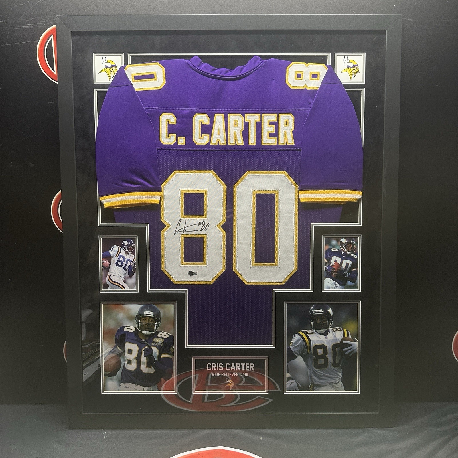Cris Carter Autographed Minnesota Vikings Signed Framed Jersey Beckett BAS Cris Carter Autographed Minnesota Vikings Signed Framed Jersey Beckett BAS