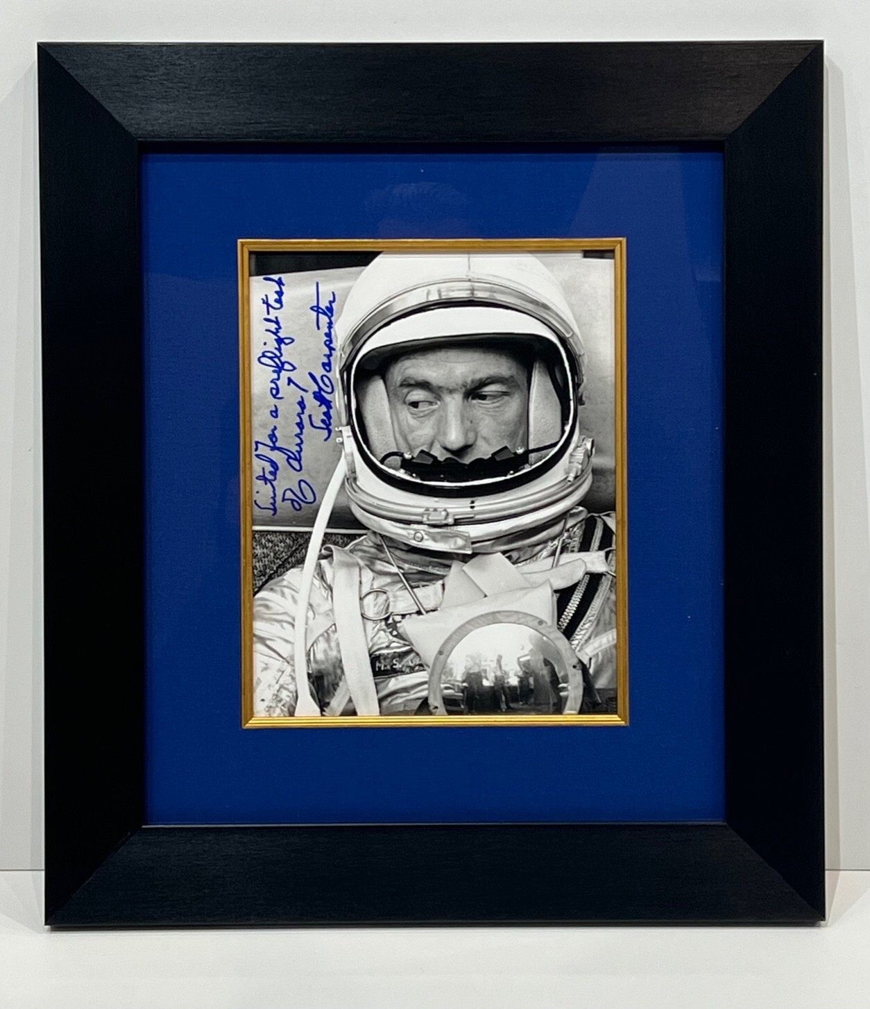 HAND-SIGNED AND INSCRIBED SCOTT CARPENTER SPACE SUIT PHOTOGRAPH HAND-SIGNED AND INSCRIBED SCOTT CARPENTER SPACE SUIT PHOTOGRAPH