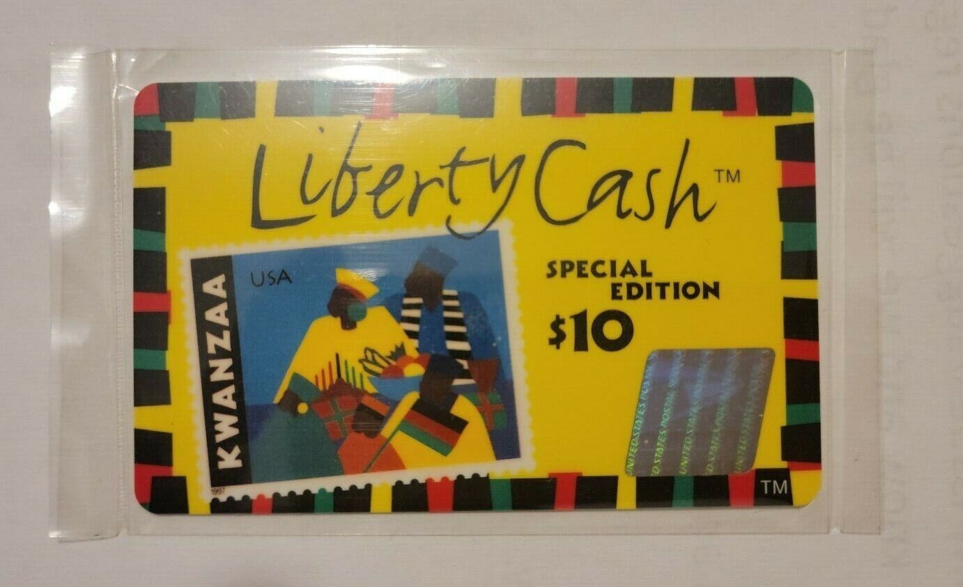 USPS Liberty Cash Special Kwanzaa Edition card with phamplet SEALED. Exp 1998