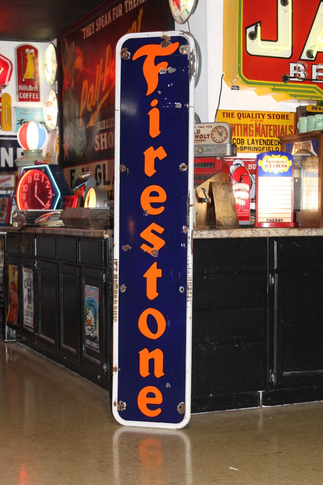 SCARCE 1930s FIRESTONE TIRES DEALER SELF FRAMED PORCELAIN SIGN GARAGE GAS OIL IH SCARCE 1930s FIRESTONE TIRES DEALER SELF FRAMED PORCELAIN SIGN GARAGE GAS OIL IH