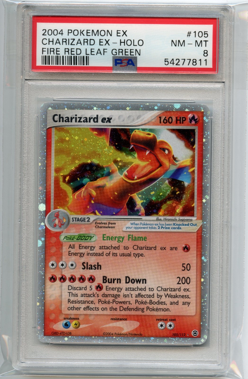 2004 Fire Red Leaf Green Charizard ex 105/112 (PSA 8)