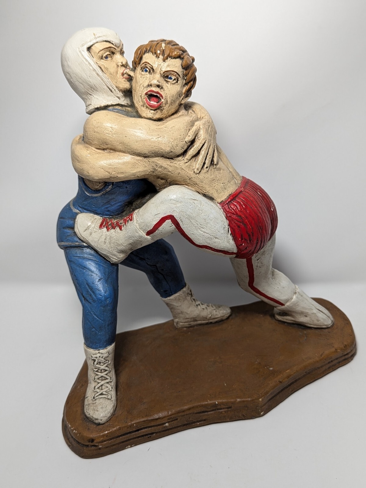 Extremely Rare Vintage Tuscany Studio Inc. Chalkware Wrestlers 1973 Chicago Extremely Rare Vintage Tuscany Studio Inc. Chalkware Wrestlers 1973 Chicago