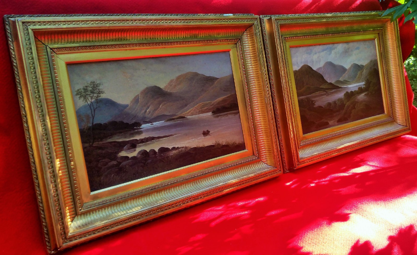 LOCH LOMOND vtg town scotland village antique maritime art steamboat painting LOCH LOMOND vtg town scotland village antique maritime art steamboat painting