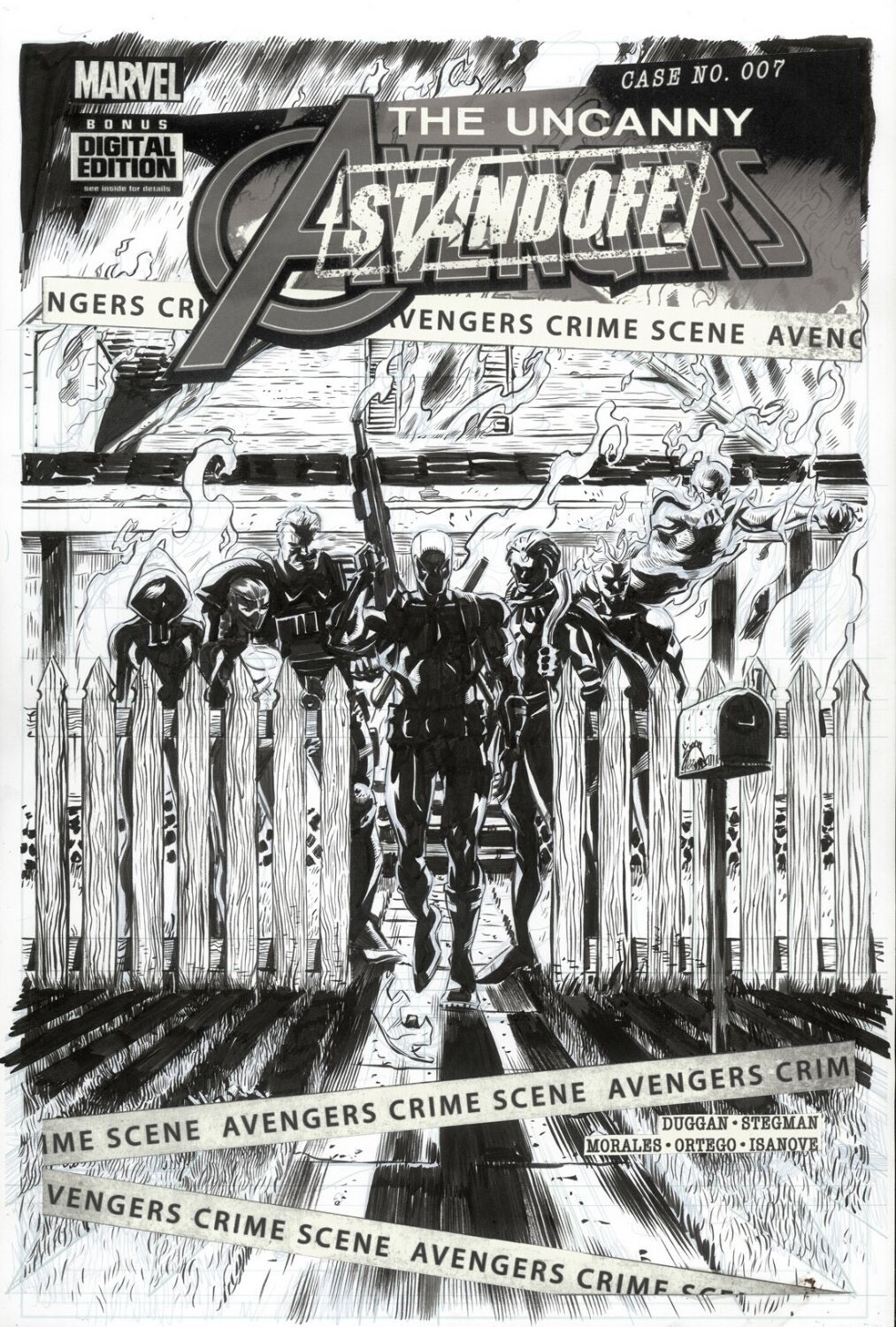 STEGMAN, RYAN - Uncanny Avengers #7 cover Rogue Cable Deadpool Quicksilver Torch