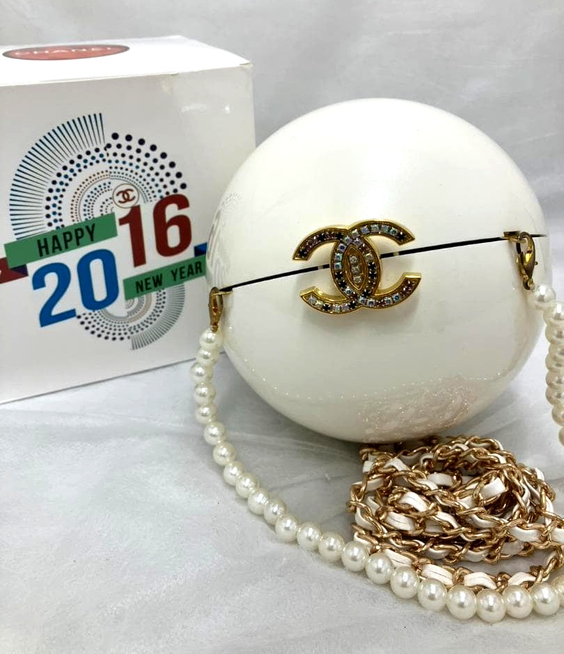 Chanel VIP Limited Coco Mark Rhinestone Pearl Ball 2way Chain Shoulder Bag w/BOX