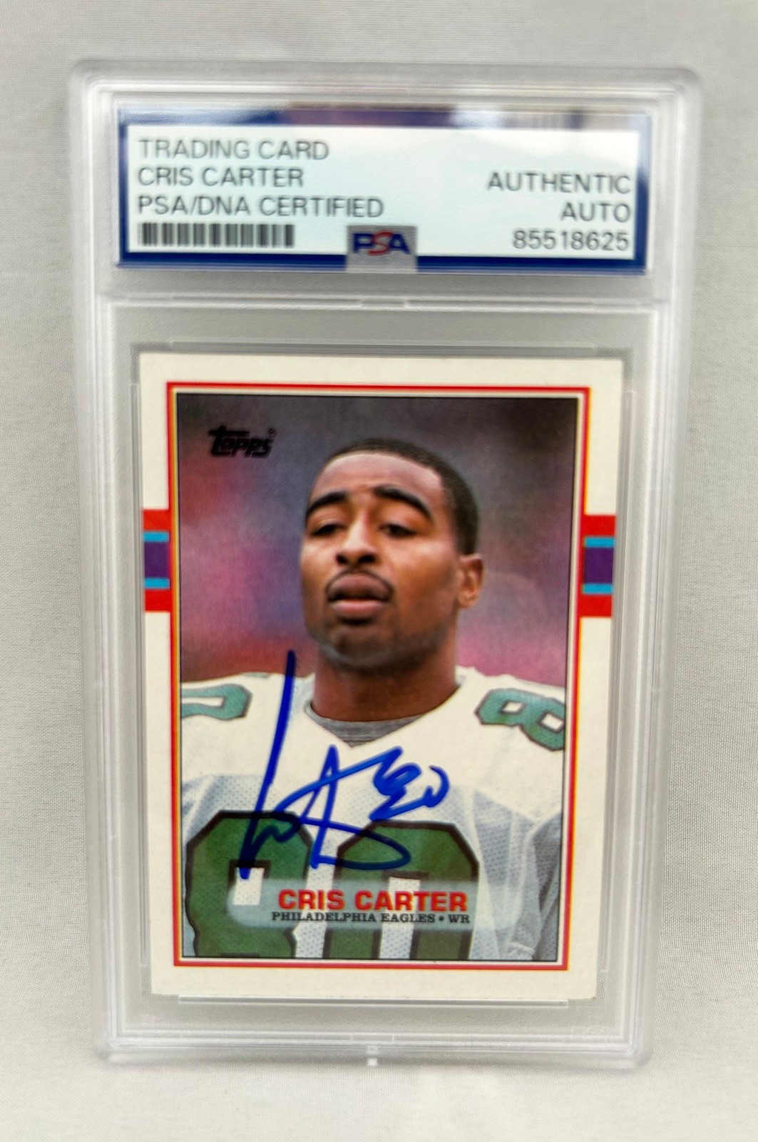Cris Carter Signed Rookie Card 1989 Topps #121 PSA/DNA Minnesota Vikings COA Cris Carter Signed Rookie Card 1989 Topps #121 PSA/DNA Minnesota Vikings COA