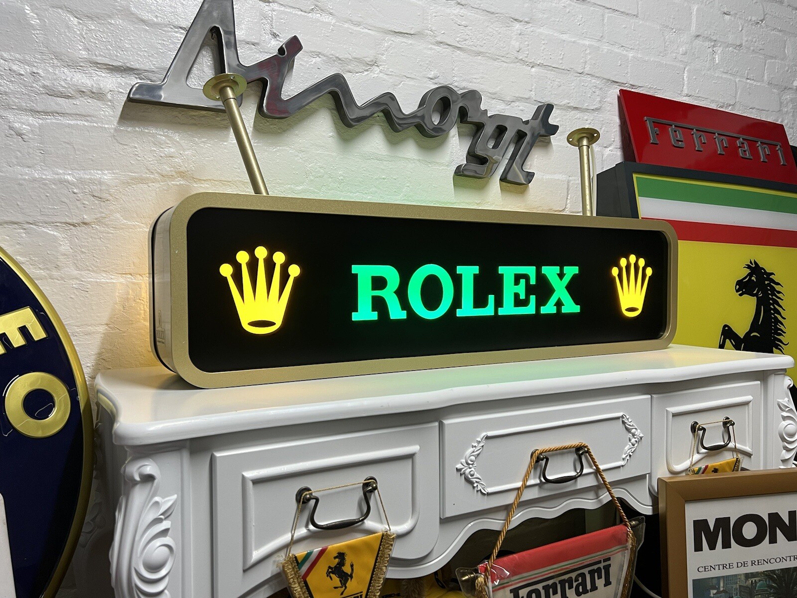 RARE 1990’s OFFICIAL ROLEX DEALER ILLUMINATED SIGN SHOWROOM GARAGE RARE 1990’s OFFICIAL ROLEX DEALER ILLUMINATED SIGN SHOWROOM GARAGE