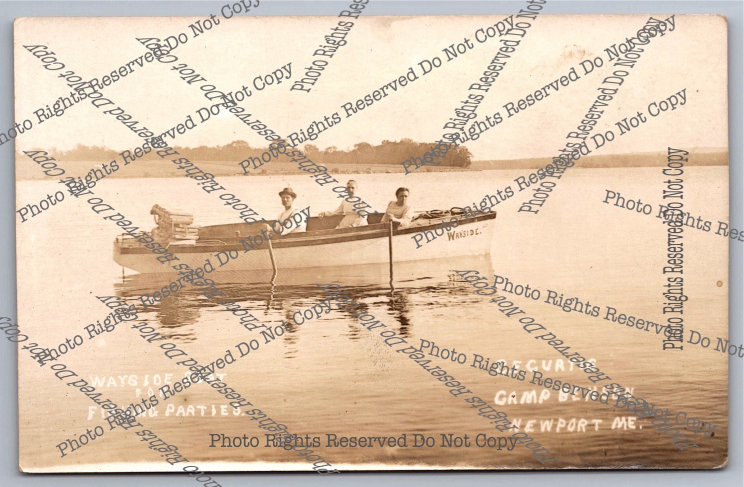 Antique RPPC Advertising Wayside Boat Rental Newport Maine Real Photo Postcard Antique RPPC Advertising Wayside Boat Rental Newport Maine Real Photo Postcard