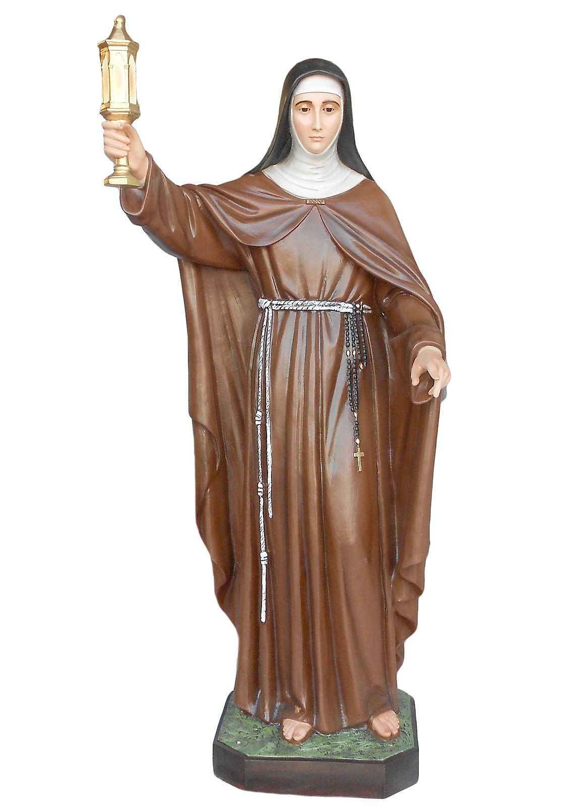 Saint Clare Of Assisi Fiberglass Statue 65'' With Glass Eyes Saint Clare Of Assisi Fiberglass Statue 65'' With Glass Eyes