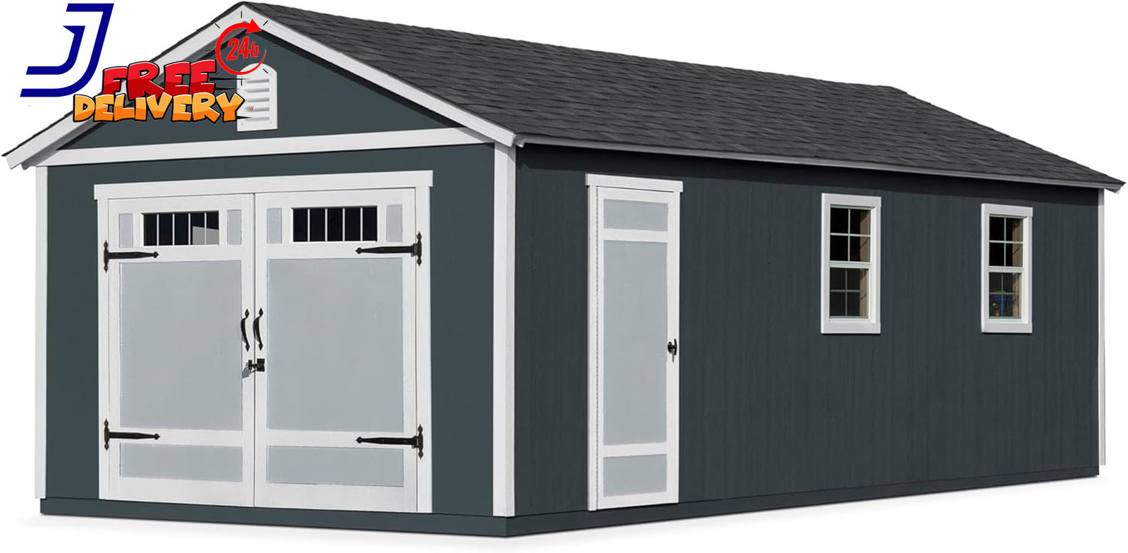 Manhattan 12X24 Garage Do-It-Yourself Wooden Storage Shed Does Not Include Paint