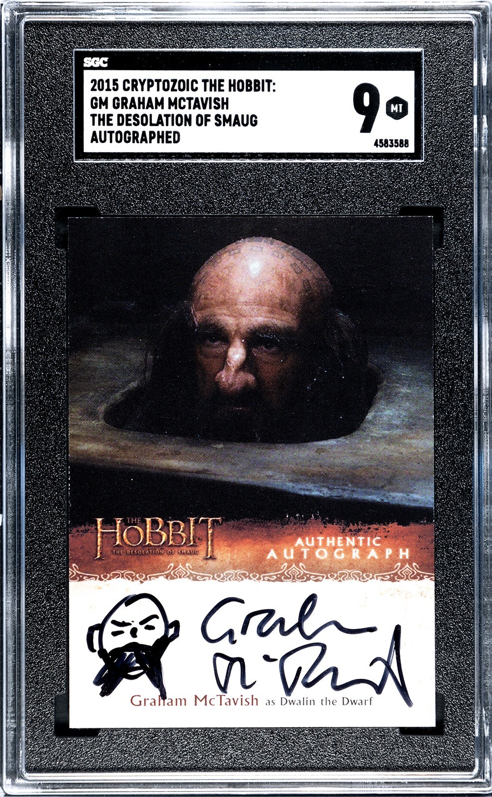 CZX Cryptozoic Hobbit Smaug Graham Mctavish Autograph Auto Drawing Inscription