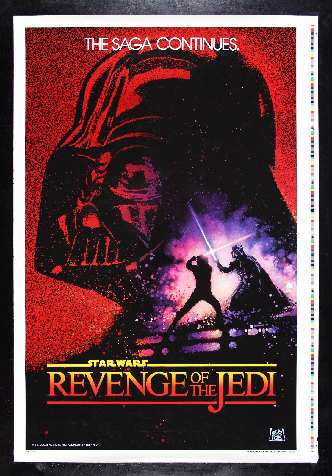 REVENGE OF THE JEDI ❤️‍ CineMasterpieces PRINTER'S PROOF MOVIE POSTER STAR WARS