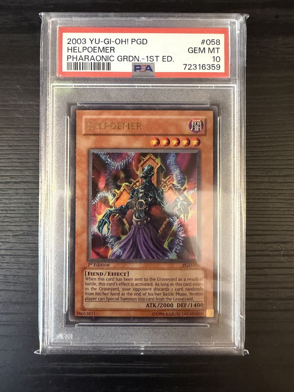 Yu-Gi-Oh Helpoemer PGD-058 1st Edition PSA 10 GEM MINT Pharaonic Guardian Yu-Gi-Oh Helpoemer PGD-058 1st Edition PSA 10 GEM MINT Pharaonic Guardian