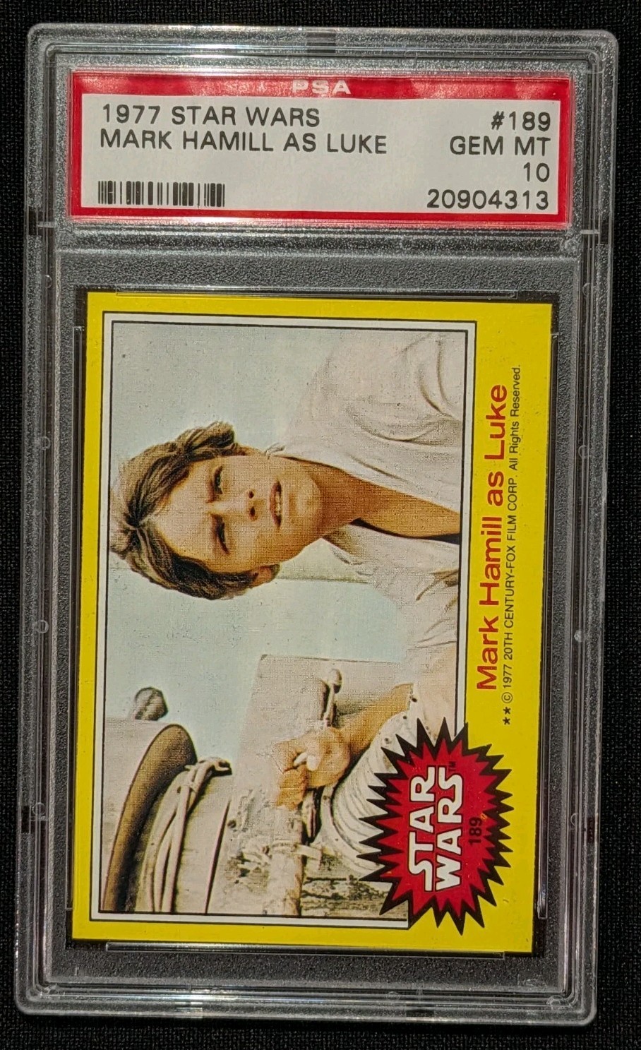 1977 Star Wars Mark Hamill As Luke PSA 10 GEM MINT #189 Skywalker Ultra Rare 1977 Star Wars Mark Hamill As Luke PSA 10 GEM MINT #189 Skywalker Ultra Rare