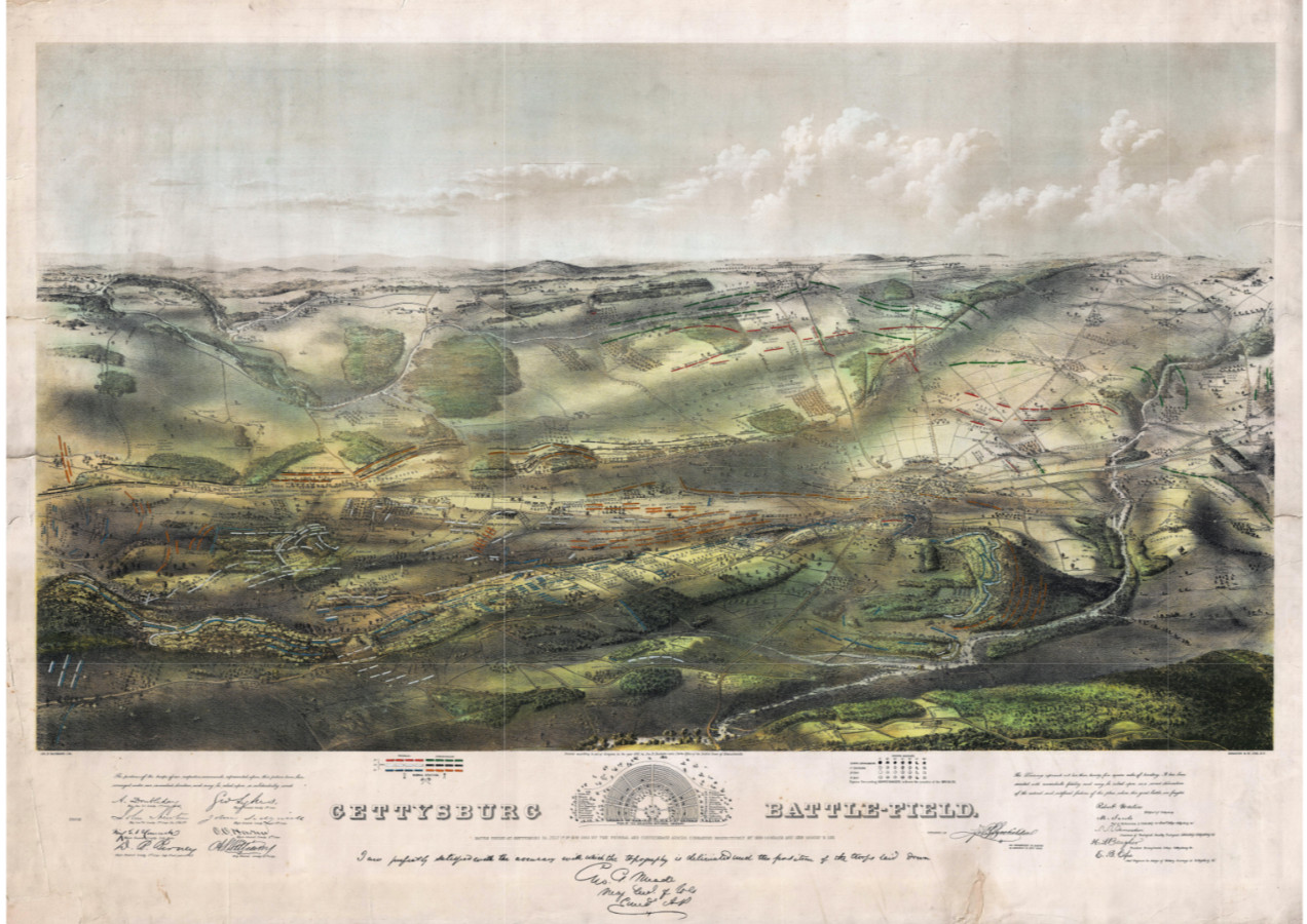 1863 Proof State of Bachelder's Iconic View of the Battle of Gettysburg