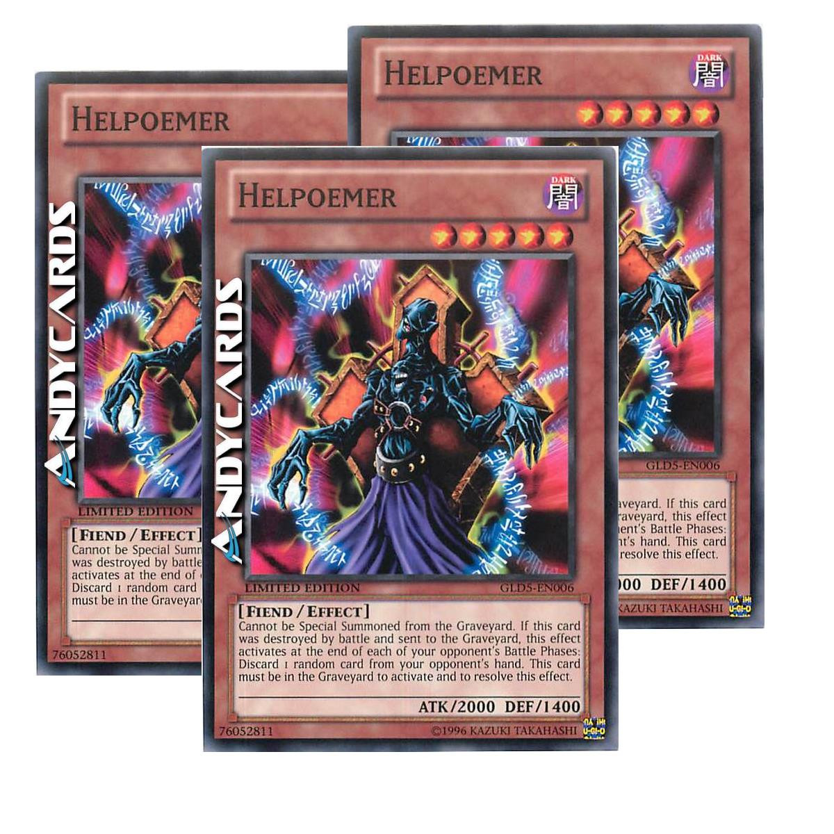 HELPOEMER 3x • Common • GLD5 EN006 • Lim • Yugioh • ANDYCARDS HELPOEMER 3x • Common • GLD5 EN006 • Lim • Yugioh • ANDYCARDS