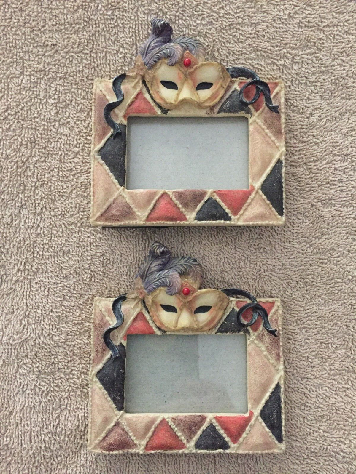 TWO PRE-OWNED MARDI GRAS SMALL PICTURE FRAMES