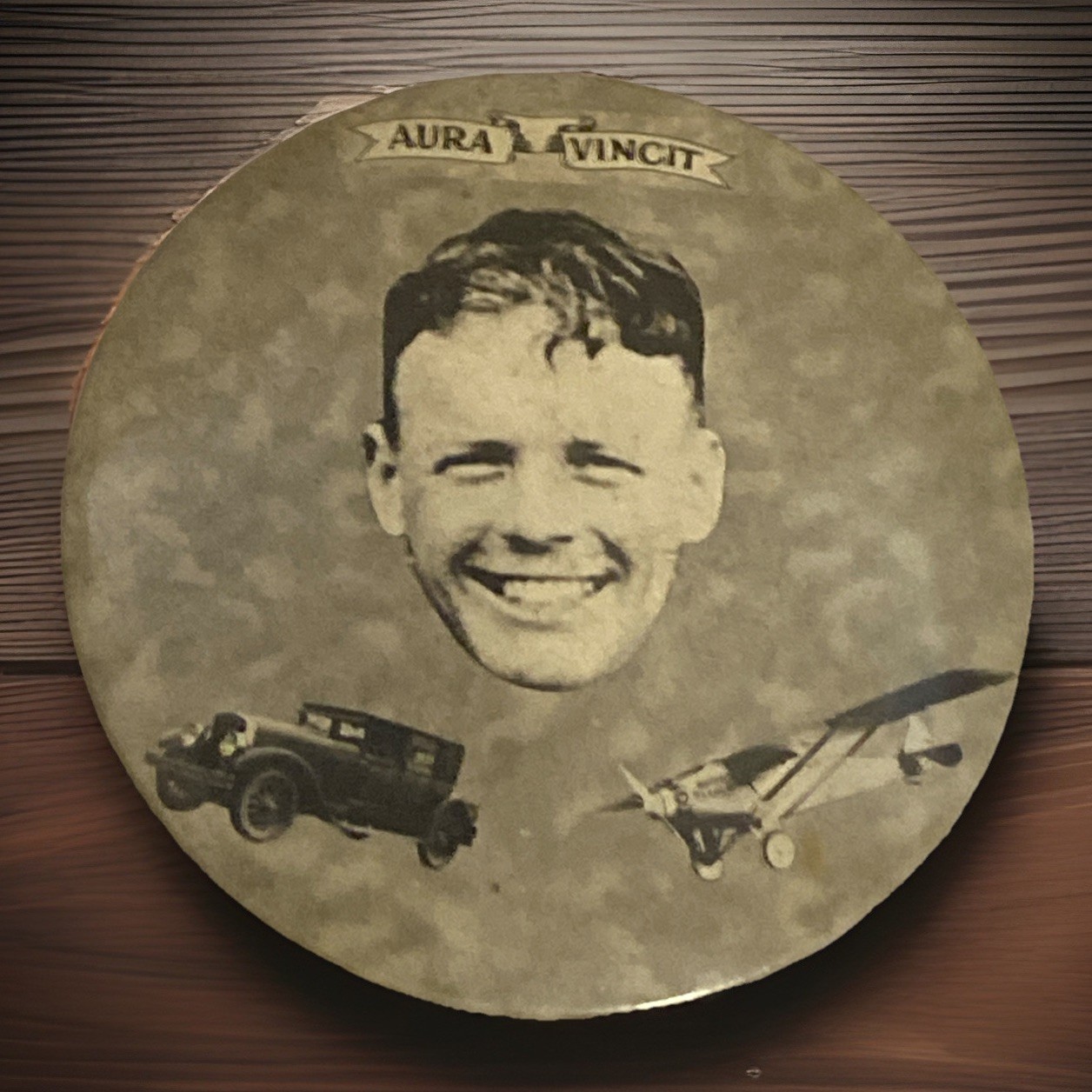 Antique Charles Lindbergh Franklin Automobile Pocket Mirror