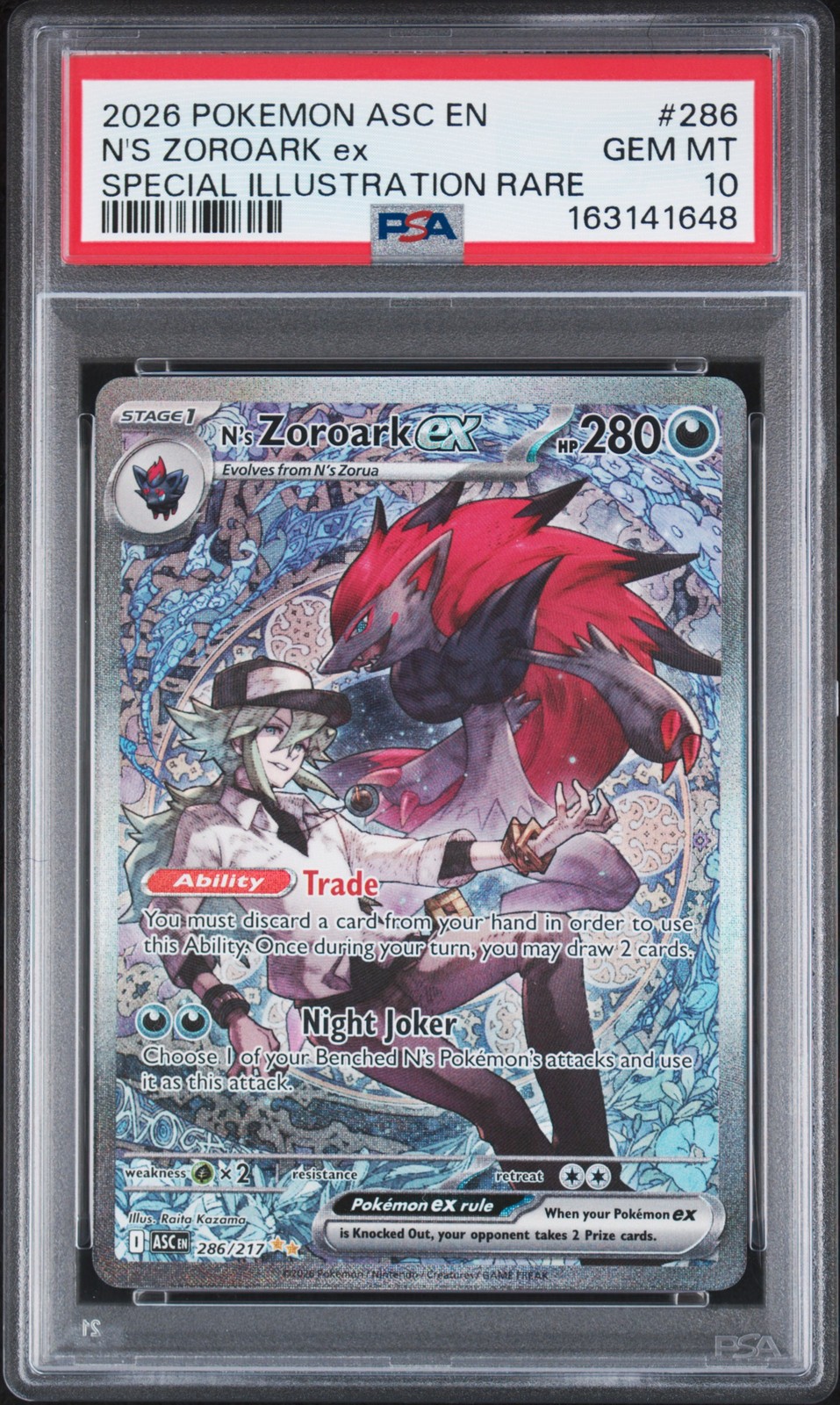 PSA 10 N'S ZOROARK EX 286/217 | Ascended Special Illustration Rare Pokemon Card