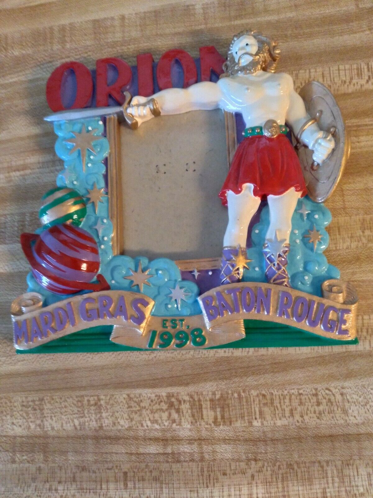 1998 KREWE OF ORION BATON ROUGE MARDI GRAS PICTURE FRAME FAVOR PLANETS SATURN 