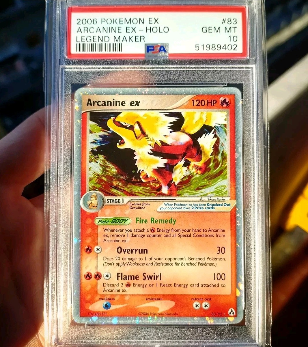 PSA 10 POKEMON ARCANINE EX HOLO - 83/92 - EX LEGEND MAKER 2006 Pokemon PSA 10 POKEMON ARCANINE EX HOLO - 83/92 - EX LEGEND MAKER 2006 Pokemon