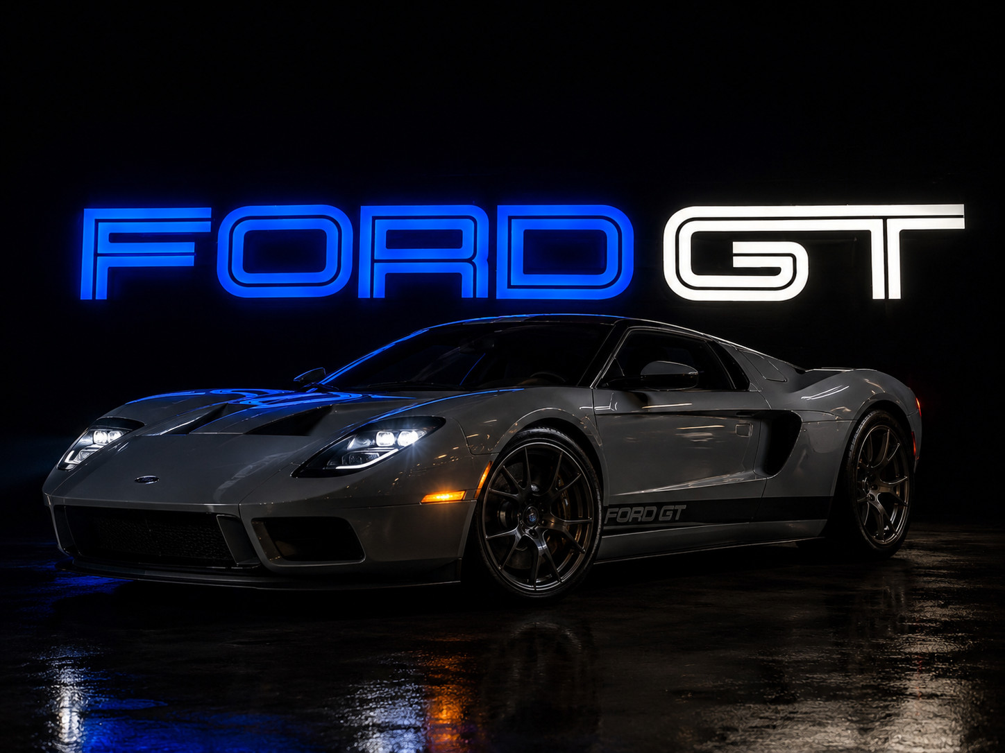 Illuminated Ford GT GT40 Dealership Sign 8ft Illuminated Ford GT GT40 Dealership Sign 8ft