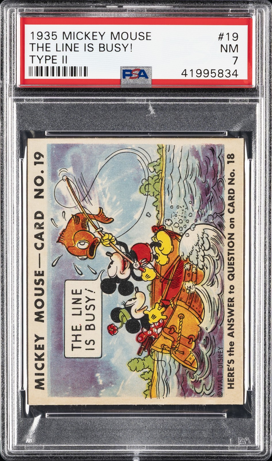 1935 MICKEY MOUSE TYPE II #19 THE LINE IS BUSY PSA 7 1935 MICKEY MOUSE TYPE II #19 THE LINE IS BUSY PSA 7