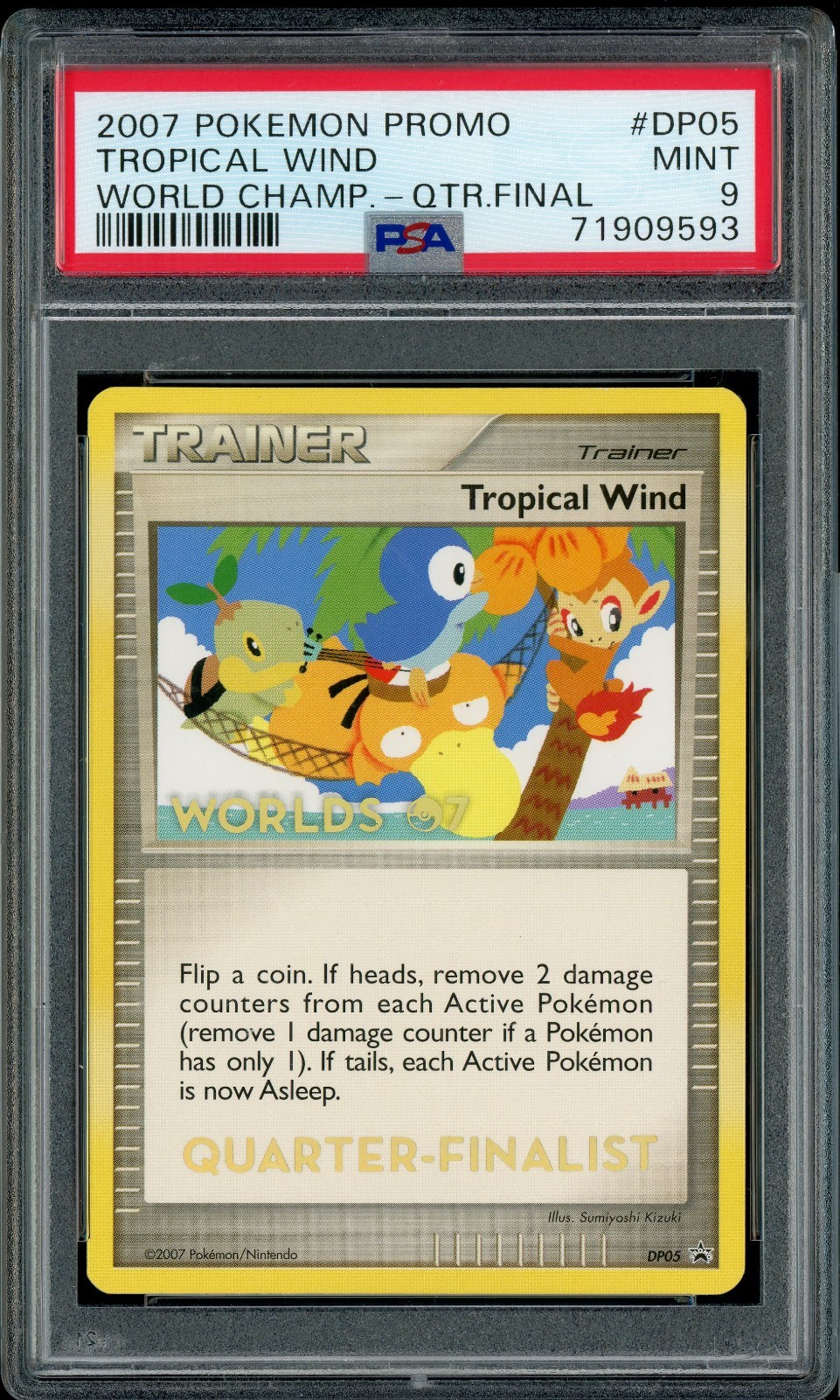 Pokemon Tropical Wind 2007 QUARTER FINALIST World Championships Promo DP05 PSA 9 Pokemon Tropical Wind 2007 QUARTER FINALIST World Championships Promo DP05 PSA 9