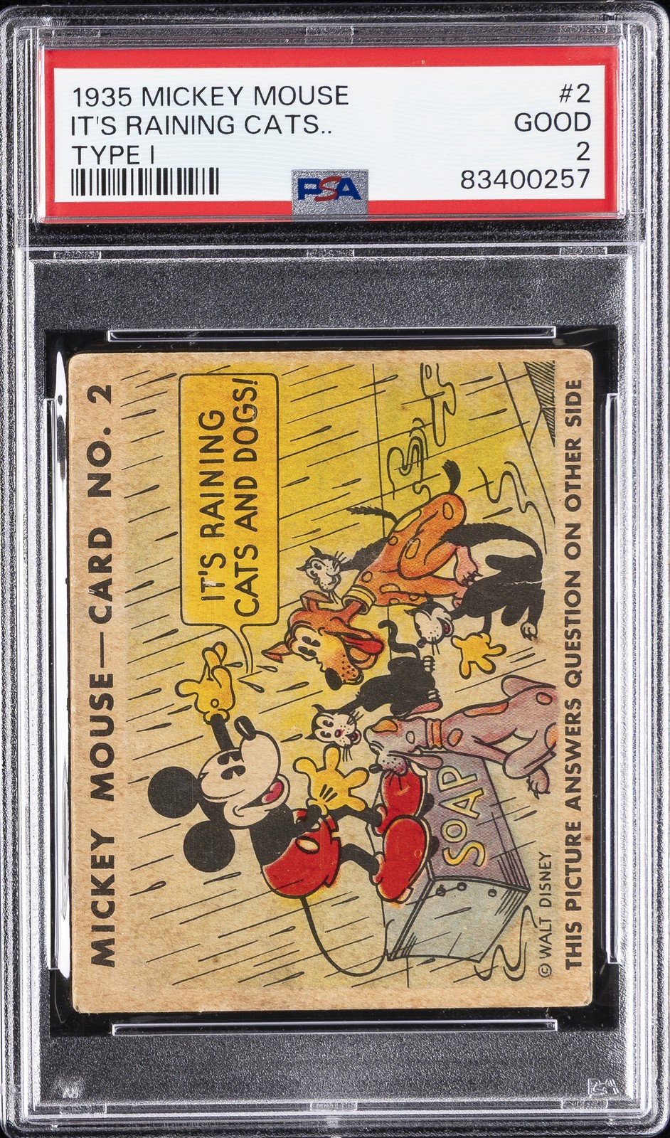 1935 MICKEY MOUSE TYPE I #2 IT'S RAINING CATS.. PSA 2 1935 MICKEY MOUSE TYPE I #2 IT'S RAINING CATS.. PSA 2