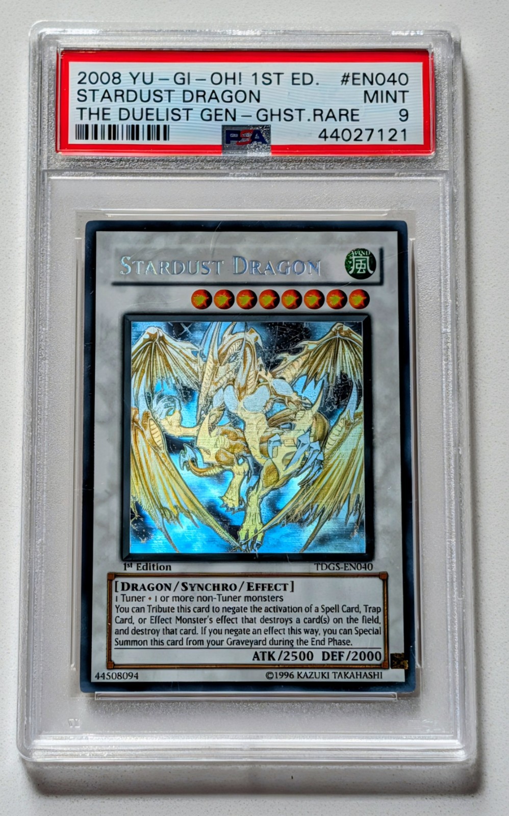YU-GI-OH 1STEDITION TDGS GHOST RARE STARDUST DRAGON PSA 9 ANUBIS ERROR MISPRINT