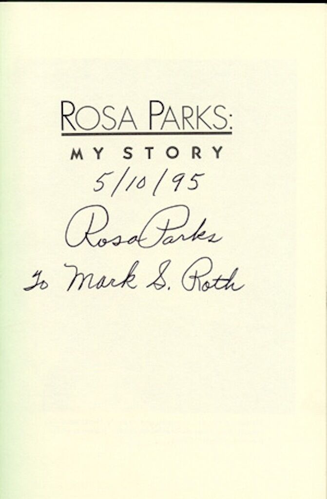 ROSA PARKS My Story by Rosa Parks Autographed Signed Inscribed Civil Rights book