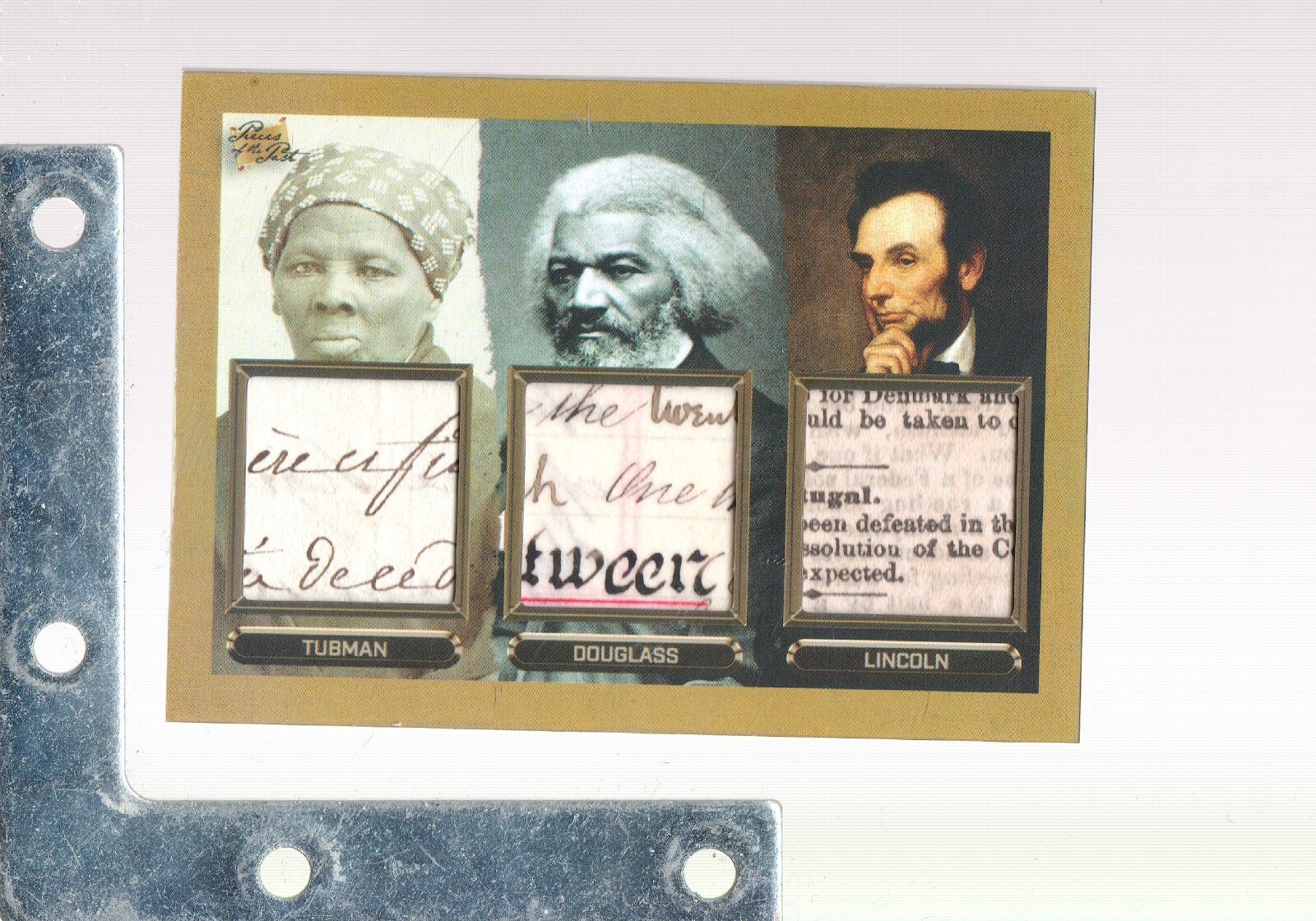 2023 Pieces of the Past Pres Ed #120 Lincoln/Douglass/Tubman GOLD #/10 TRIPRELIC