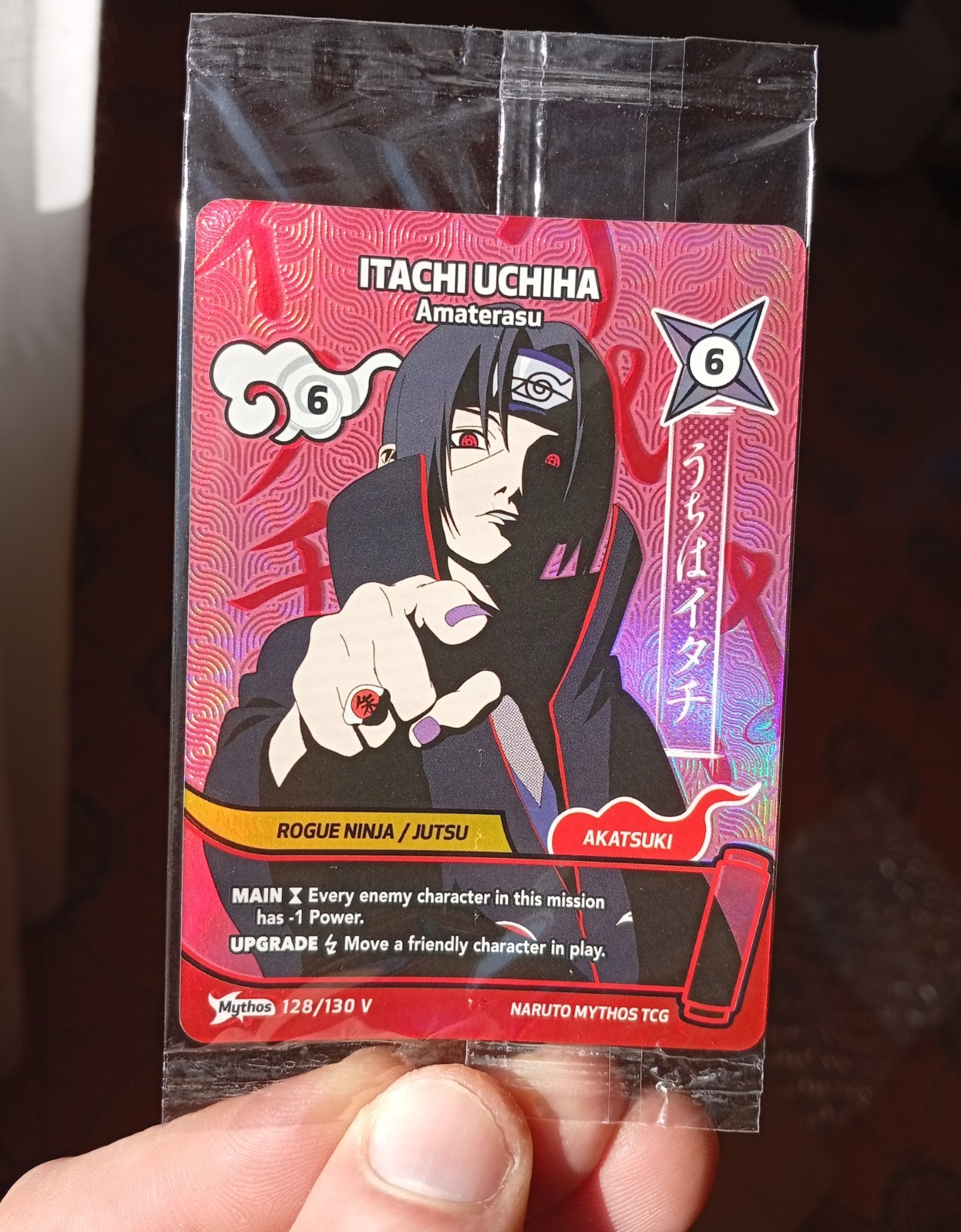 ITACHI UCHIHA 1st Ed. WINNER PROMO TCG Naruto Mythos V 128/130 First Place ENG