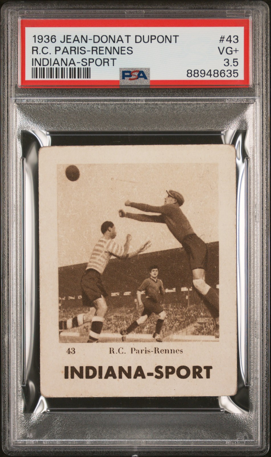 1936 JEAN-DONAT DUPONT INDIANA-SPORT #43 R.C. PARIS-RENNES PSA 3.5 1936 JEAN-DONAT DUPONT INDIANA-SPORT #43 R.C. PARIS-RENNES PSA 3.5