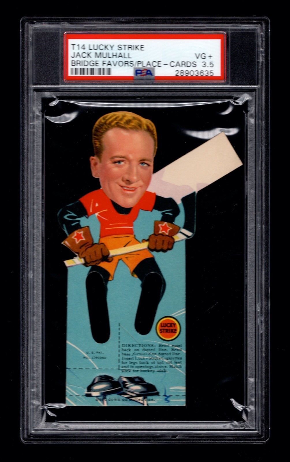 PSA 3.5 1938 AMERICAN HOCKEY CARD T-14 Lucky Strike Cigarettes JACK MULHALL PSA 3.5 1938 AMERICAN HOCKEY CARD T-14 Lucky Strike Cigarettes JACK MULHALL