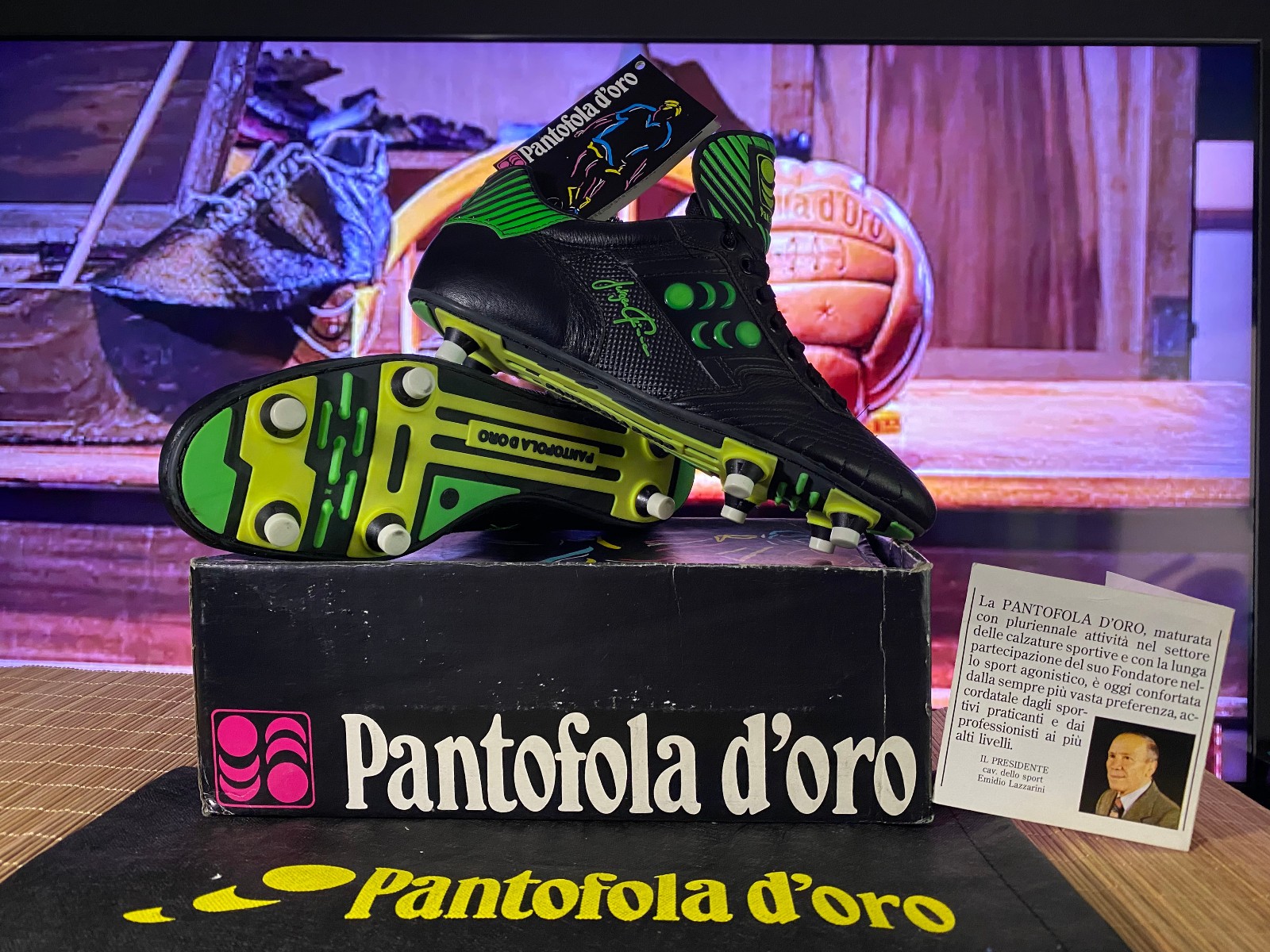 Vintage Handmade Football Boots Pantofola d’Oro “J. Klinsmann”, size 43 new Vintage Handmade Football Boots Pantofola d’Oro “J. Klinsmann”, size 43 new