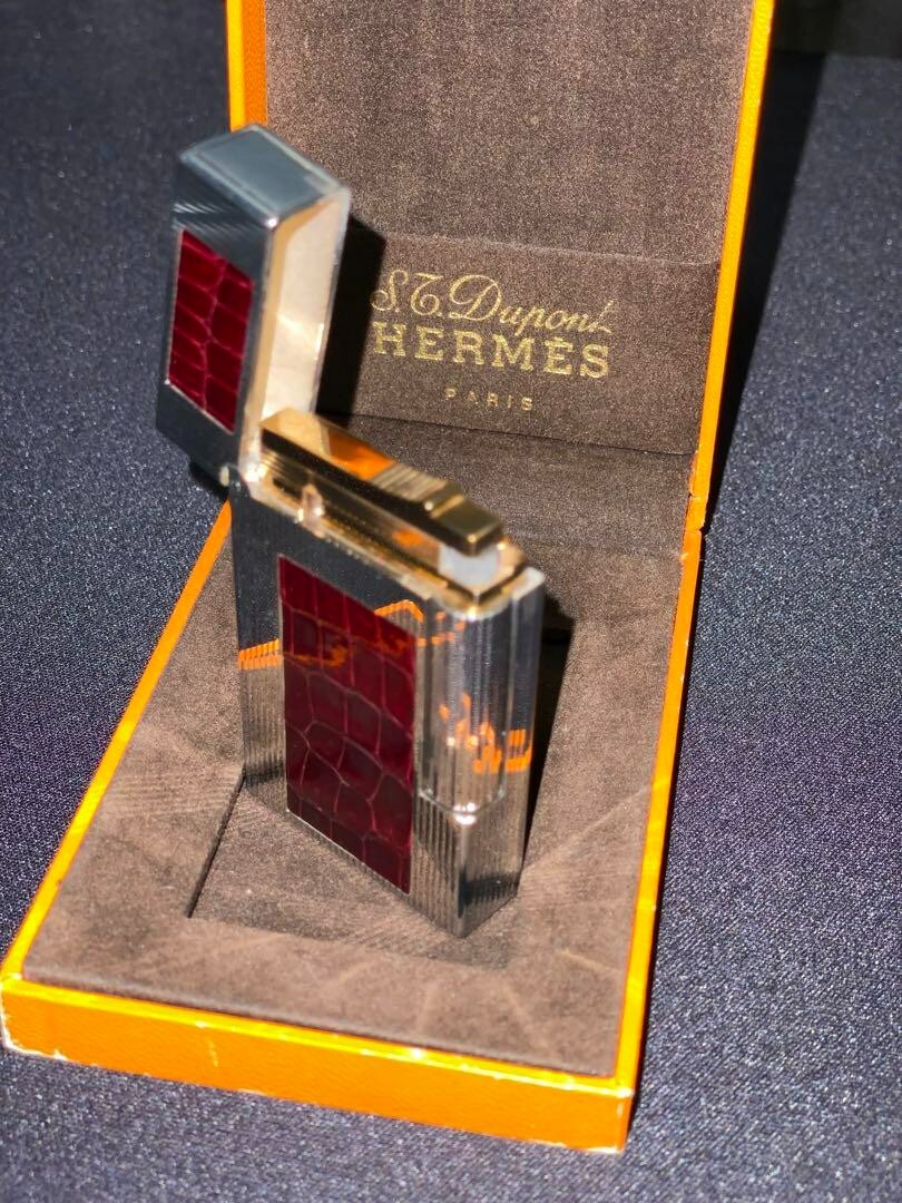 RARE S.T.DUPONT × HERMES collaboration Gas Lighter Brown Silver with box