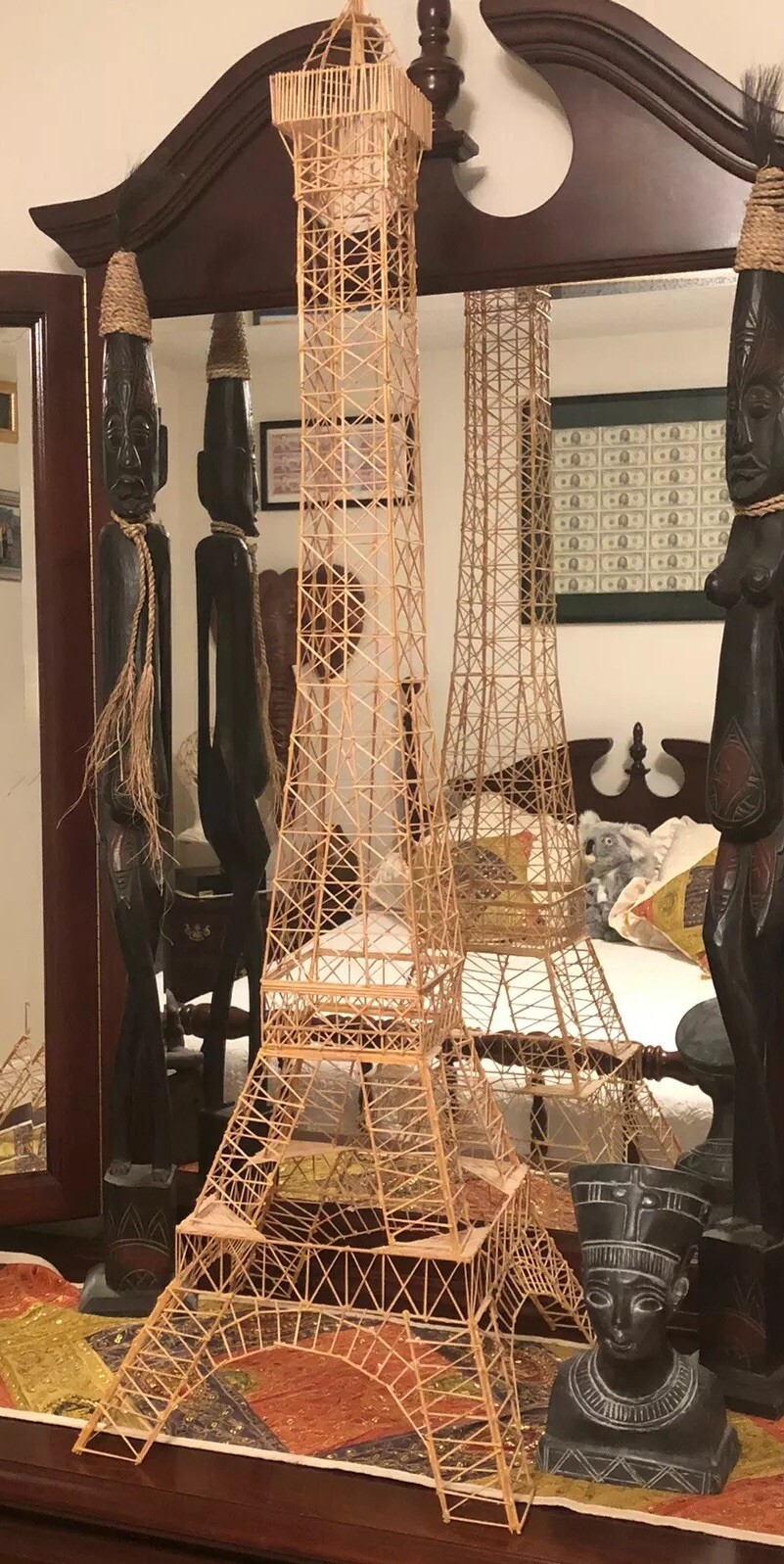 Eiffel Tower Toothpicks Folk Art Sculpture Tooth Pick France Home Decor Building Eiffel Tower Toothpicks Folk Art Sculpture Tooth Pick France Home Decor Building