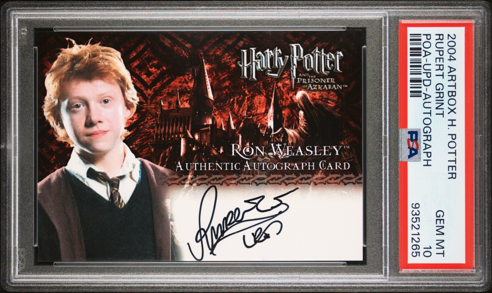 2004 Artbox Harry Potter POA Rupert Grint Ron Weasley Auto PSA 10 POP 1 - GRAIL