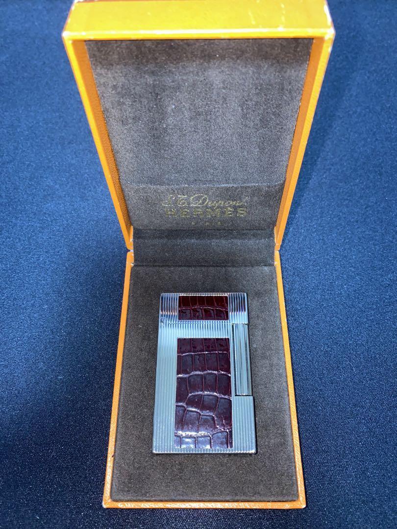 S.T.DUPONT HERMES  Gas Lighter Brown Silver with box collaboration model