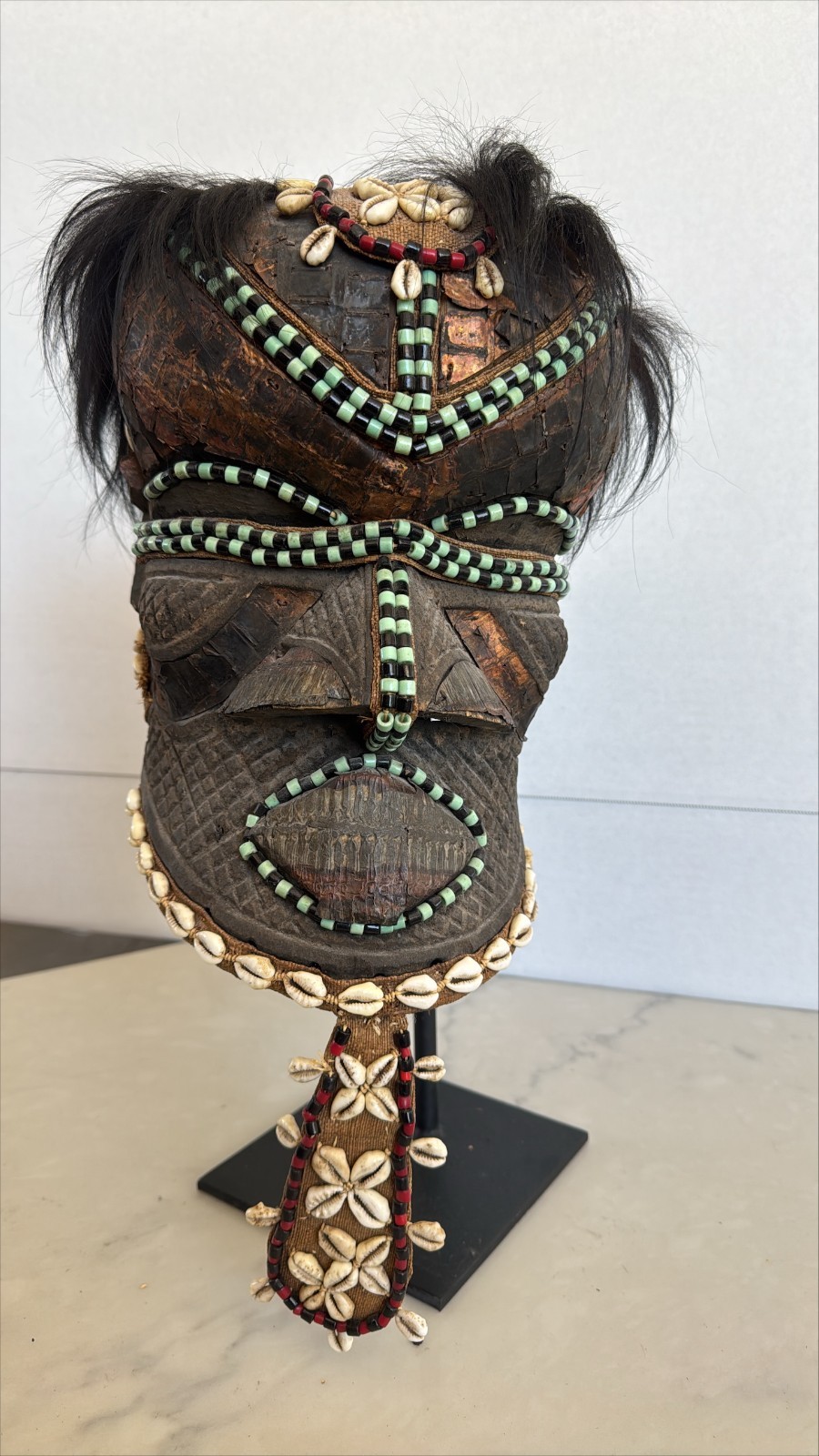 African Kuba Helmet Mask Antique wooden African Kuba Helmet Mask Antique wooden