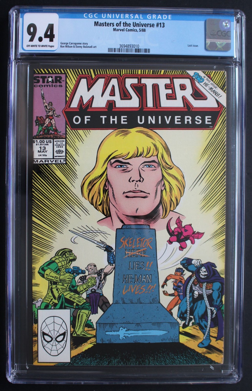 MASTERS OF THE UNIVERSE 13 DEATH SKELETOR 1988 HE-MAN Lives Reboot Movie CGC 9.4