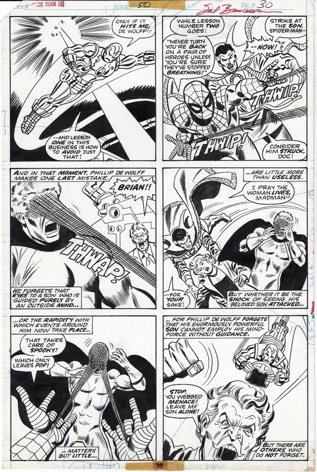 MARVEL TEAM-UP # 50 PAGE 30 SAL BUSCEMA 1976 ALL SPIDER-MAN IRON MAN DR. STRANGE MARVEL TEAM-UP # 50 PAGE 30 SAL BUSCEMA 1976 ALL SPIDER-MAN IRON MAN DR. STRANGE