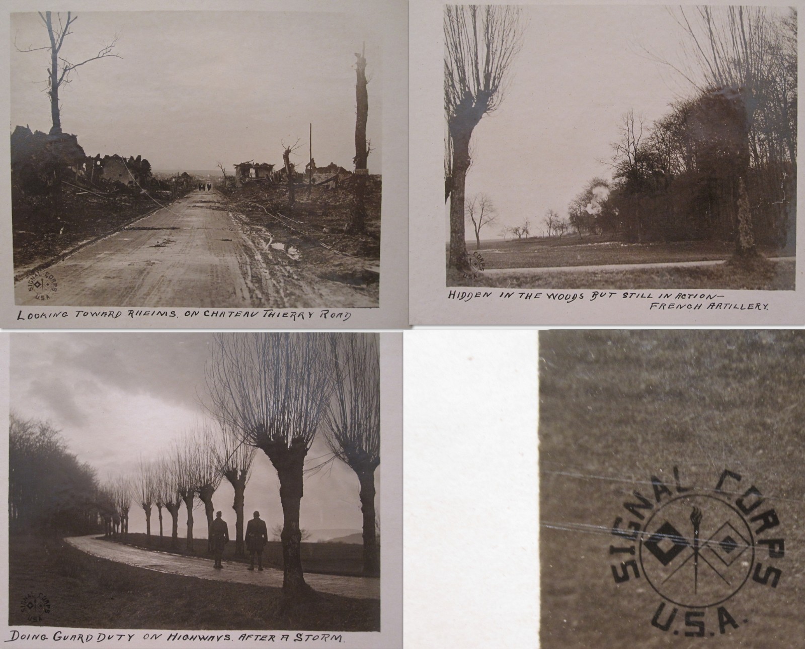 ANTIQUE WW1 US SIGNAL CORPS PHOTOS BATTLE CHATEAU THIERRY FRANCE 1918 PERSHING