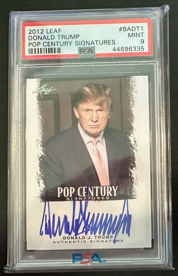 DONALD J. TRUMP PSA 9 2012 LEAF POP CENTURY SIGNATURES ON CARD AUTOGRAPH AUTO DONALD J. TRUMP PSA 9 2012 LEAF POP CENTURY SIGNATURES ON CARD AUTOGRAPH AUTO