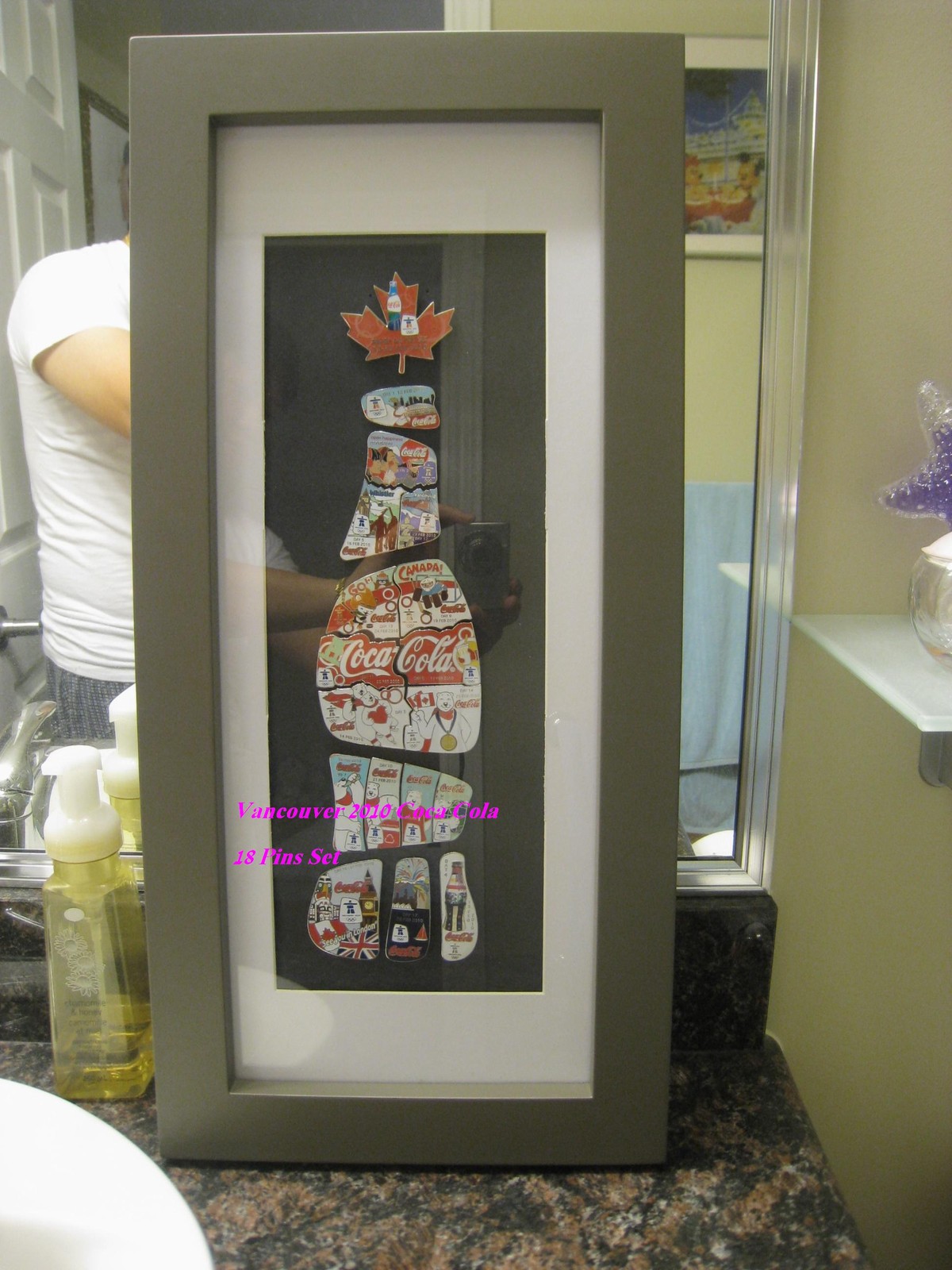 2010 Vancouver Olympic Coca Cola 18 Pins Bottle Set with Framed (Super Rare) 2010 Vancouver Olympic Coca Cola 18 Pins Bottle Set with Framed (Super Rare)