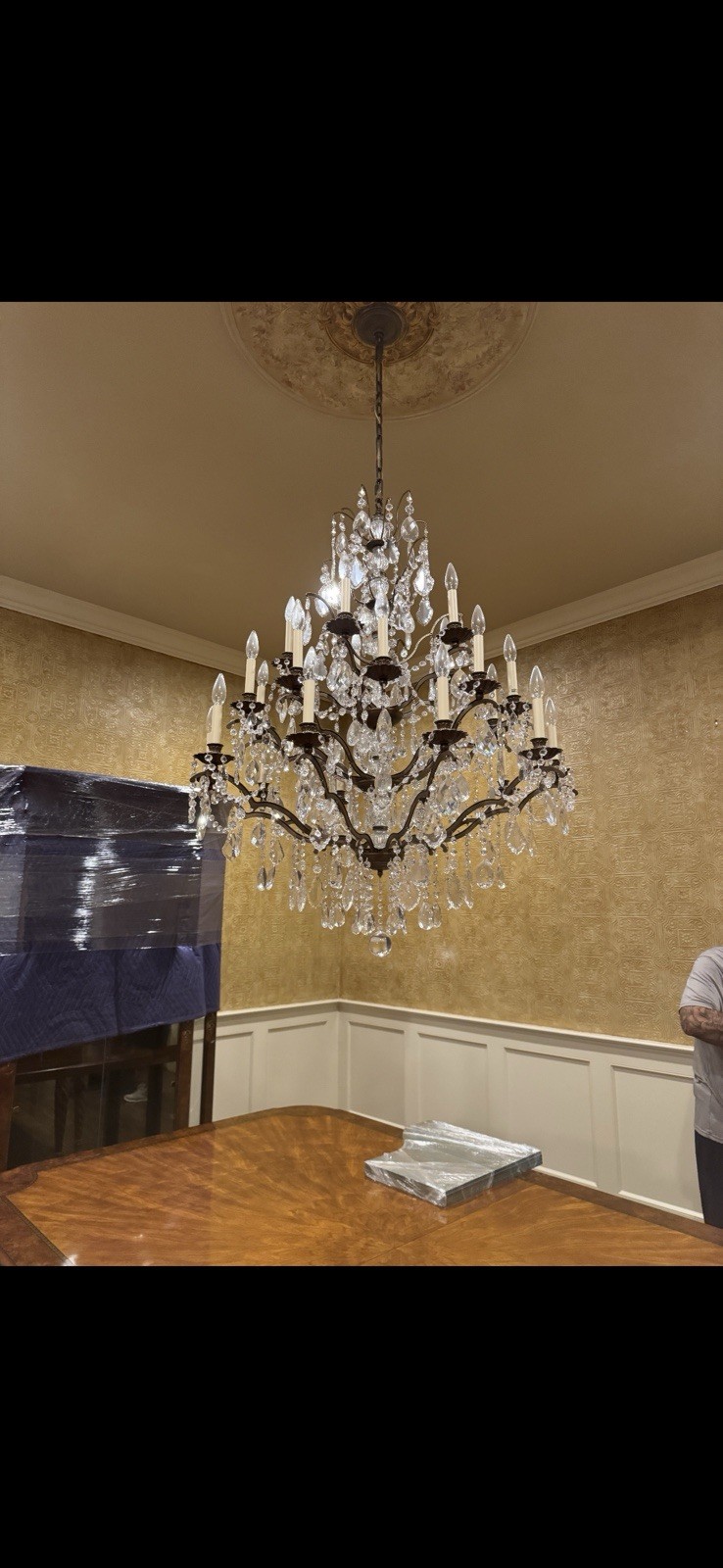 Large 24-Light Crystal Chandelier – French Empire Style, Baccarat Style Large 24-Light Crystal Chandelier – French Empire Style, Baccarat Style
