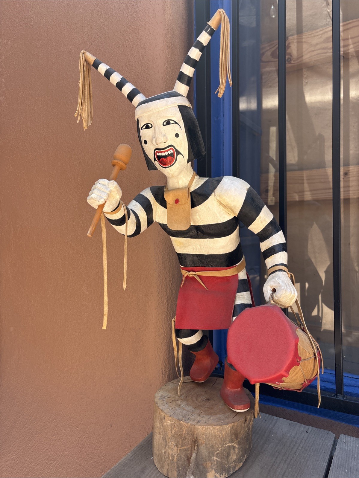 Kashari Clown Kachina Black And White Navajo R Pino wd44