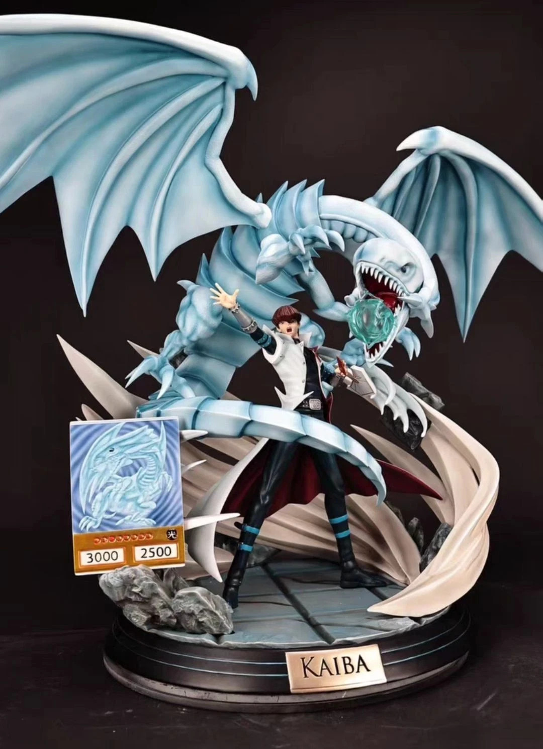 Yugioh Seto Kaiba & Blue-Eyes White Dragon Limited Rare Huge Resin Figure New
