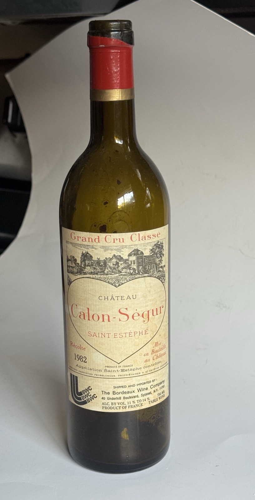 1982 Château Calon-Ségur Saint-Estèphe empty bottle